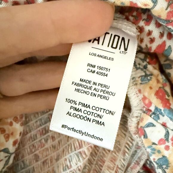 Nation LTD Mitzy Smocked Cotton Mini Ruffle Skirt in Flower Power Floral -  S - Picture 7 of 7